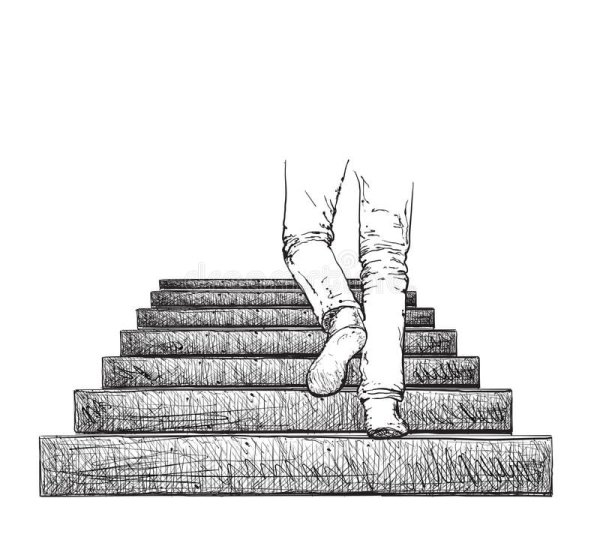 Человек на лестнице эскиз