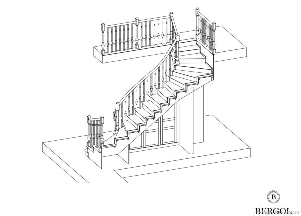 Эскизы деревянных лестниц