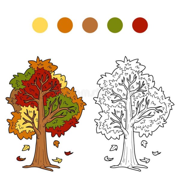 Осеннее дерево раскраска