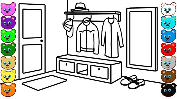 Прихожая раскраска для детей