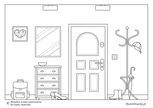 Домик для бумажных кукол раскраска