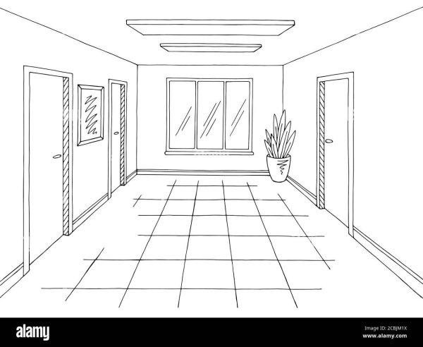 Коридор раскраска для детей