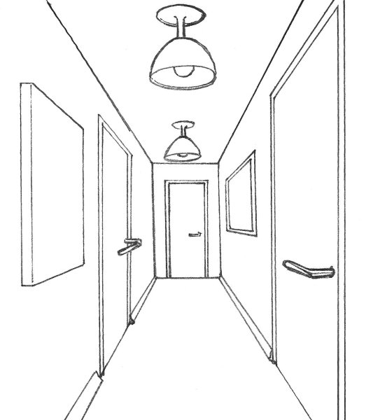 Коридор рисунок