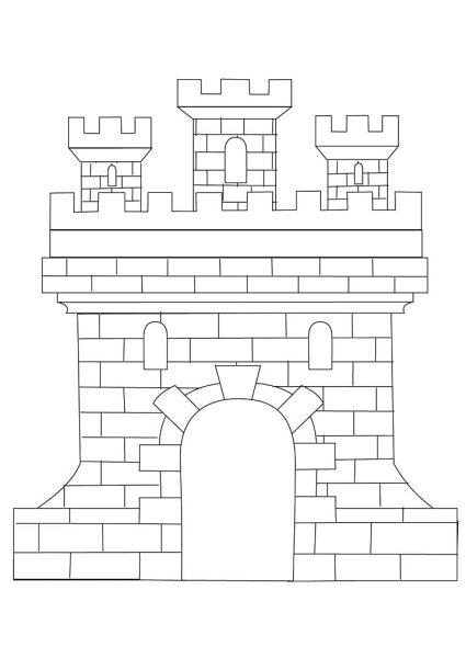 Раскраска кирпичики для детей