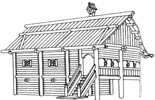 Рисование русской избы