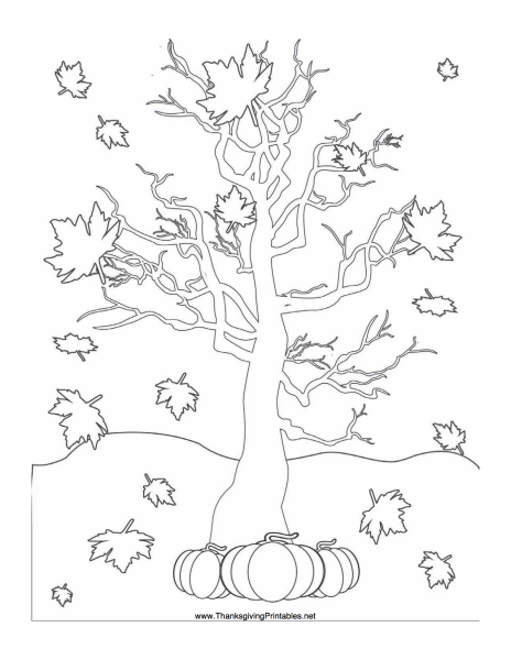 Осеннее дерево трафарет