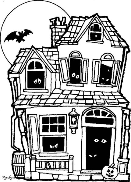 Раскраска дом с привидениями