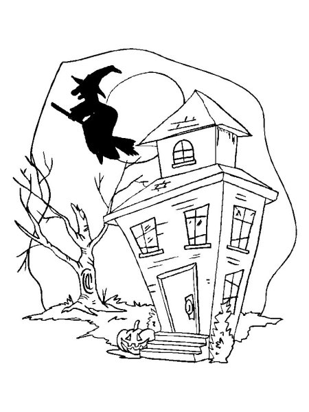 Дом с привидениями для раскрашивания