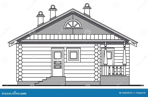 Рисование фасада избы