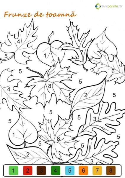 Раскрась по цифрам осень