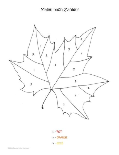 Осенняя раскраска по цифрам