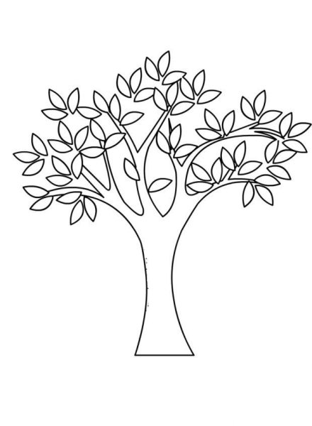 Весеннее дерево раскраска