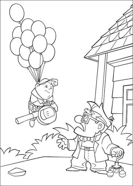 Раскраска вверх мультфильм