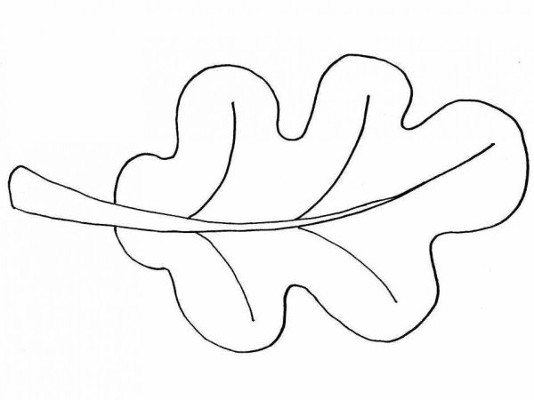 Дубовый лист трафарет