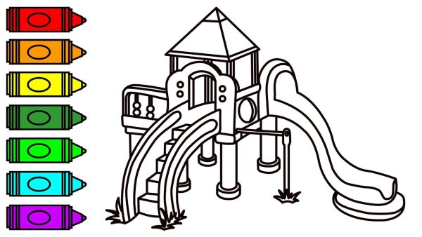Горка раскраска для детей