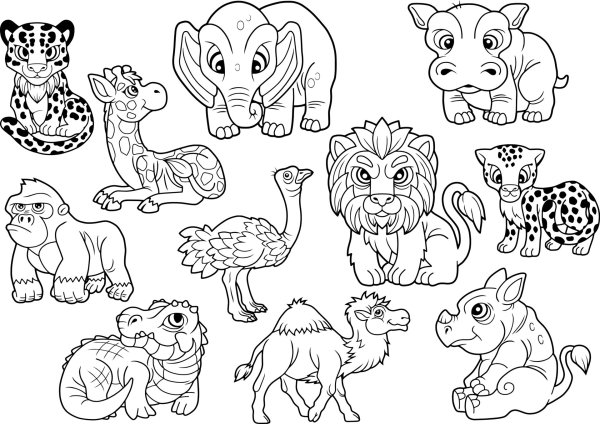 Раскраски Дикие животные Африки