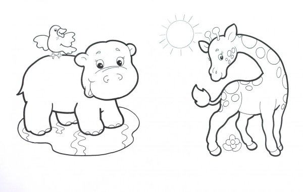 Раскраска животные для детей 4-5