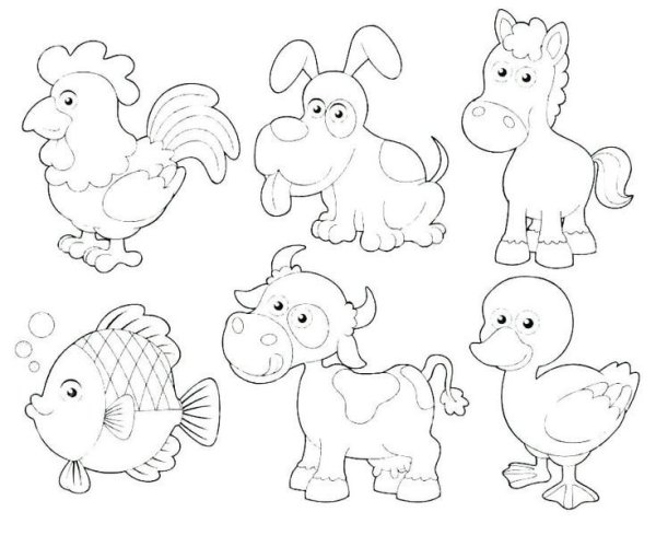 Несколько раскрасок на одном листе