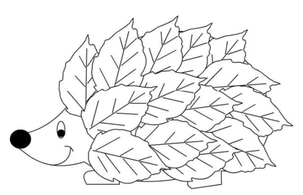 Трафарет для аппликации из листьев