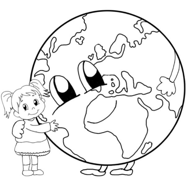 Раскраска земля для дошкольников