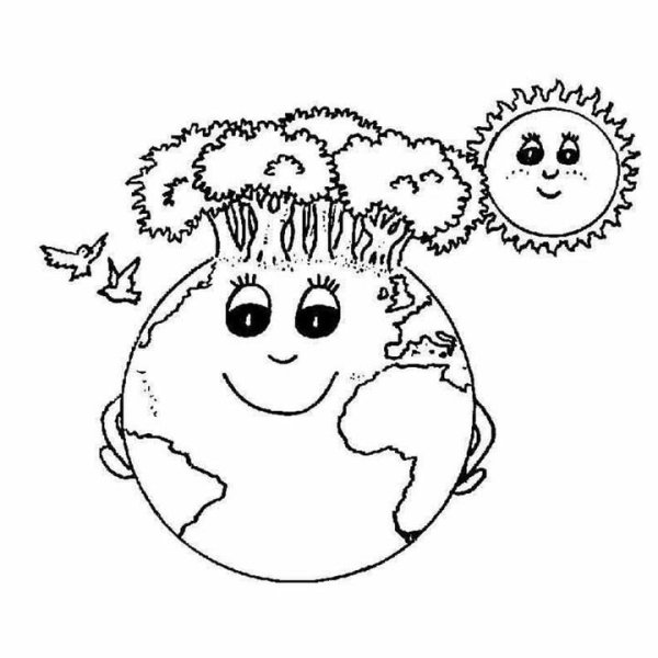 Земля раскраска