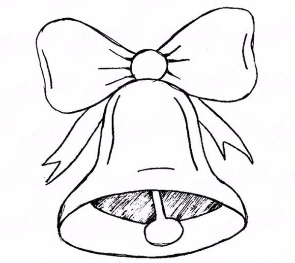 Раскраска колокольчик школьный