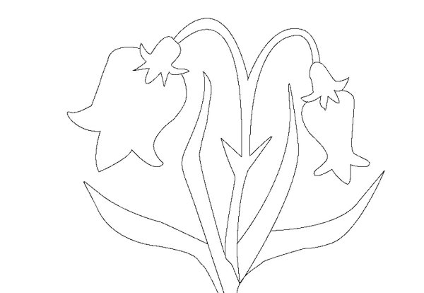 Колокольчик цветок трафарет