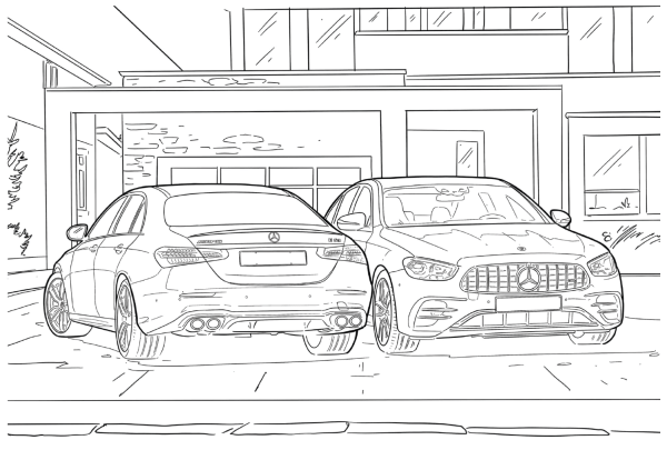 Раскраски машин Мерседес s63 AMG