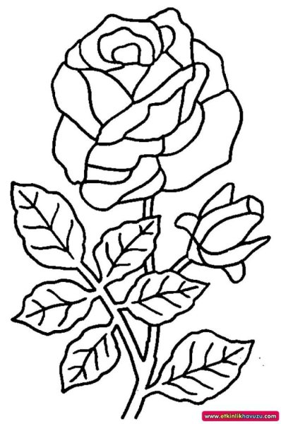 Роза раскраска