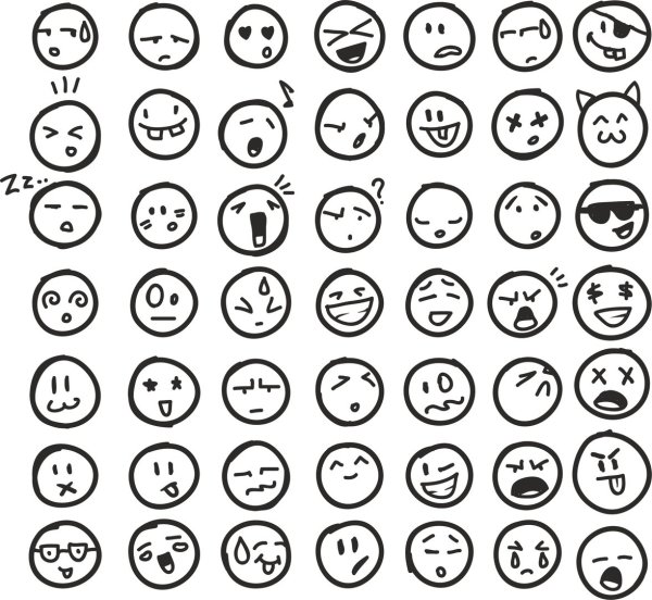 Смайлики много на одном листе