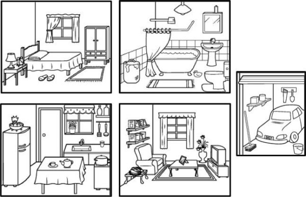 Комнаты в доме задания для детей