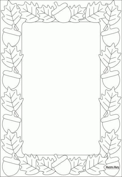 Рамочка осенняя раскраска