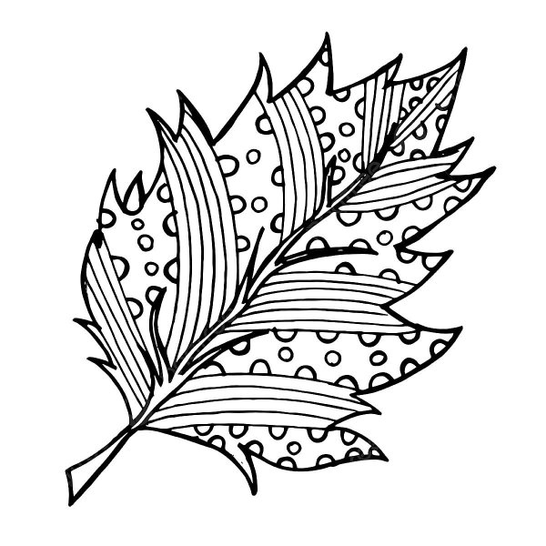 Раскраска лист в орнаменте