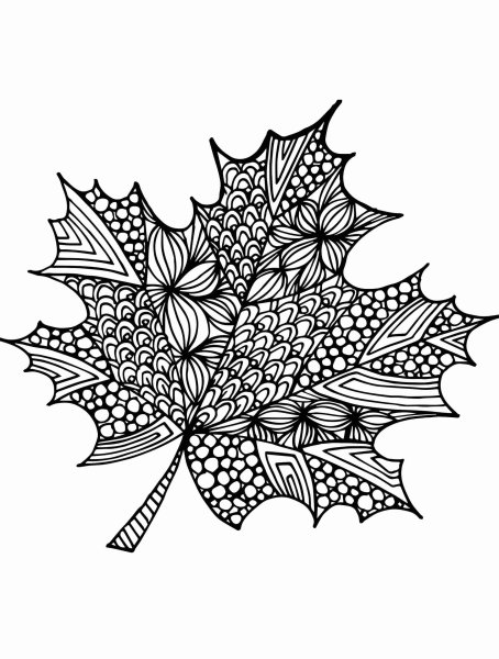 Лист в стиле дудлинг