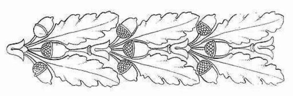 Растительный орнамент дубовые листья