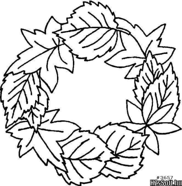 Осенний венок раскраска