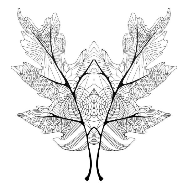 Раскраска антистресс листья