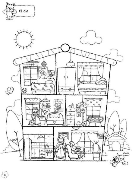 Раскраска дом внутри