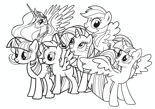 My little Pony раскраска