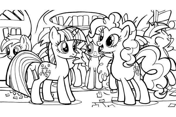 Лошадка Пинки Пай раскраска