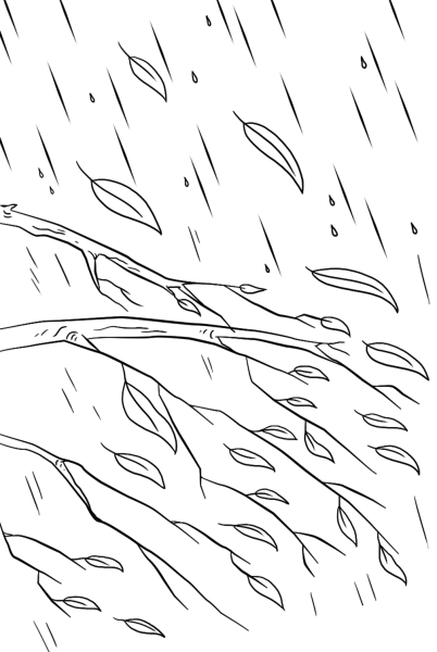 Падают листья раскраска