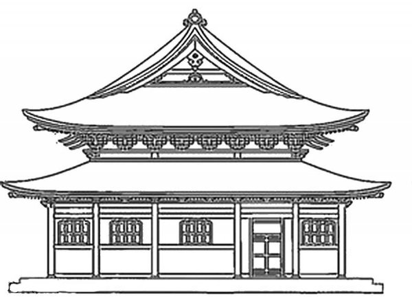 Храм Хигаси Хонгандзи карандашом