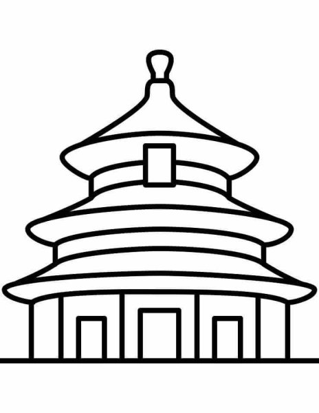 Храм неба Китай раскраска