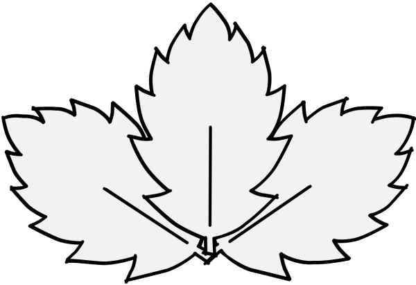 Лист земляники шаблон