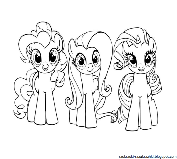 Раскраска Пинки Пай и Рарити