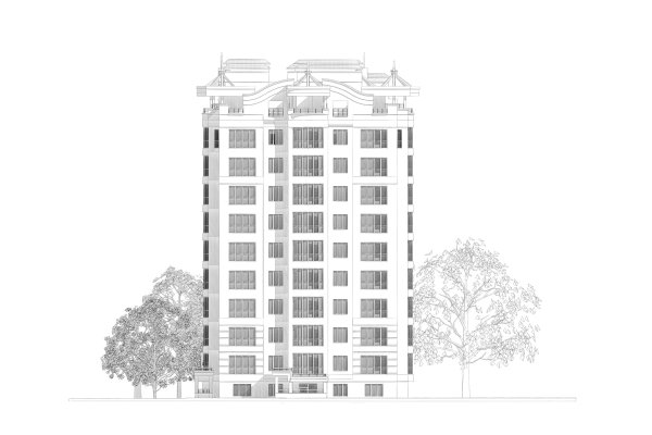 Многоэтажный дом чб