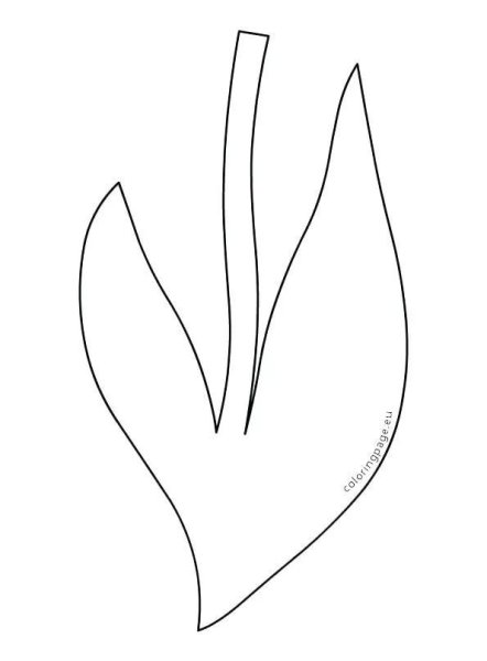Лист тюльпана трафарет