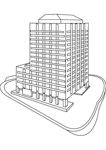 Многоэтажные здания раскраска