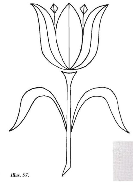 Тюльпан трафарет для вырезания бутон