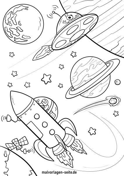 Раскраска космос и планеты для детей